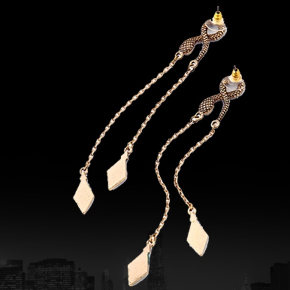 NEW Snake Double Drop Earrings - Picture 5 of 5